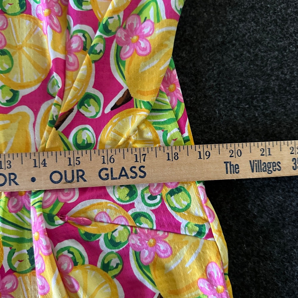 IBKUL Womens Golf Dress XL Pink Yellow Lemon Floral UPF 50+ Short Sleeve Dress - Picture 5 of 7